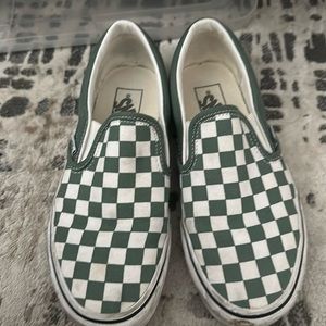 Vans checkered green